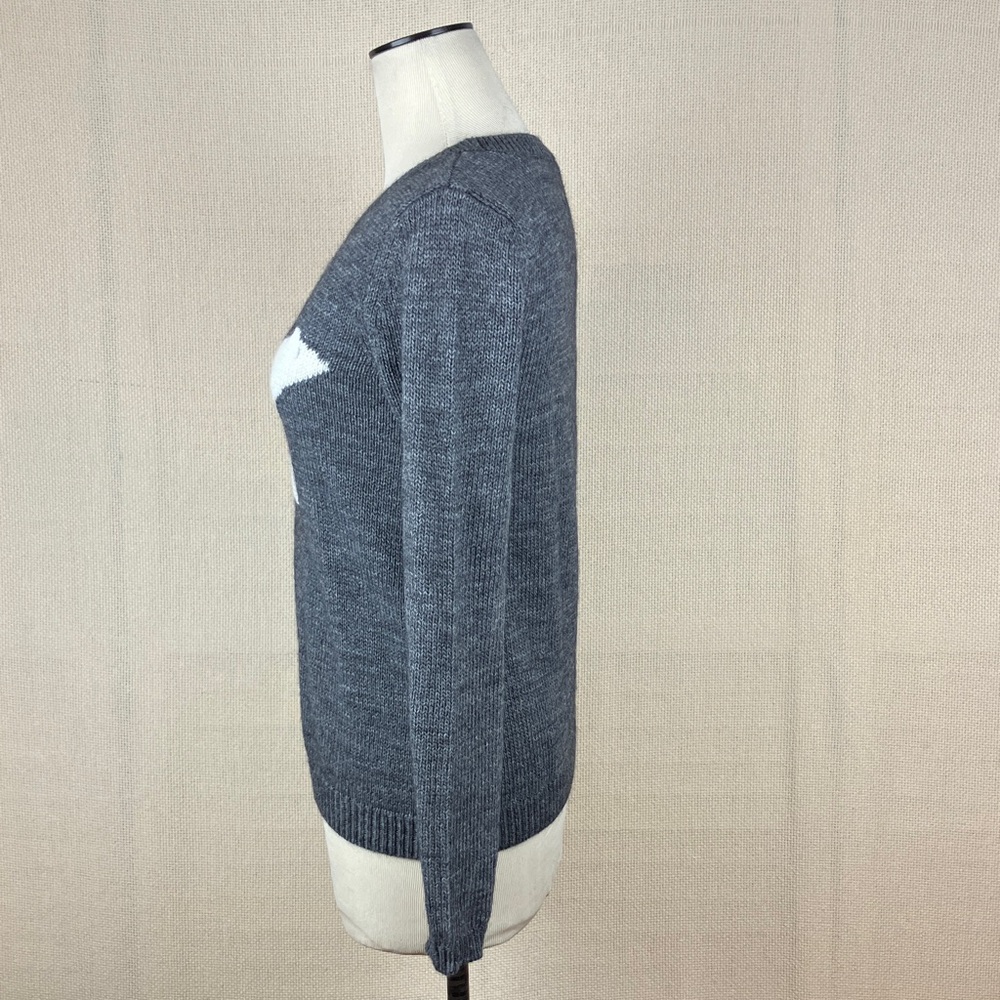 Garnet Hill Polar Bear Wool Alpaca Blend Sweater Gray - Picture 4 of 12